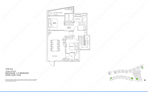 Archipelago Type PH1 - Penthouse 1 (4 Bedroom, Upper Level)