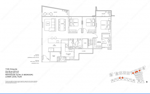 Archipelago Type PH4a/4b - Penthouse 4a/4b (5 Bedroom, Lower Level)